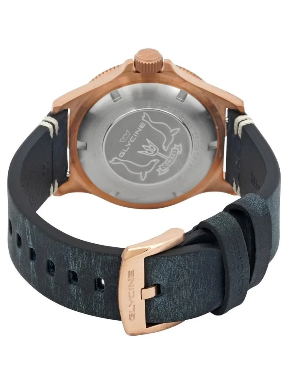 NWT Glycine Combat Sub Bronze Automatic Blue Dial Men's Watch